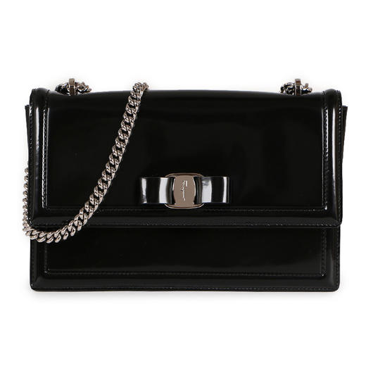 Salvatore Ferragamo/菲拉格慕 女士GINNY系列黑色牛皮单肩斜挎休闲包FG2925703299 商品图0