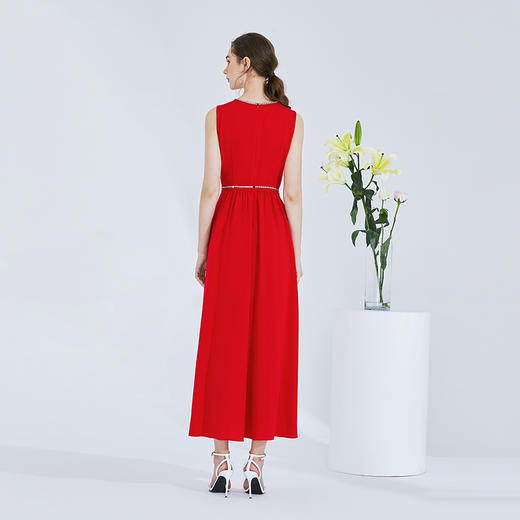 EITIE爱特爱女装夏季镂空V领钉珠钻饰礼服长裙连衣裙5777408 商品图4