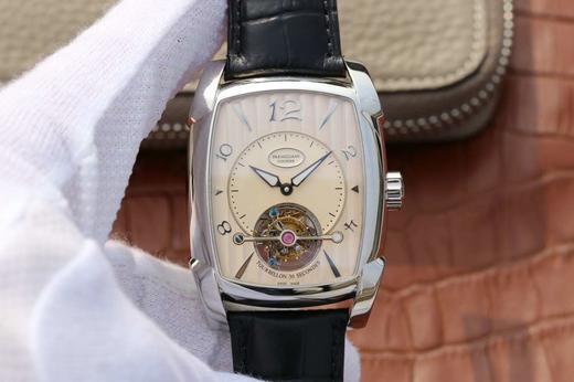 LH帕ma强尼KALPA系列真飞轮 搭载复刻原版帕ma强尼cal.PF500手动真飞轮机芯 背透夹板效果与原版接近 双面蓝宝石水晶玻璃 直径45mmx37mm，皮表带，男士手表，透底 商品图0