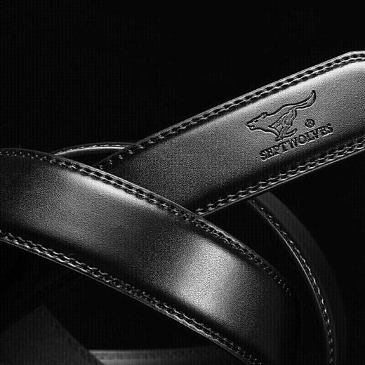 七匹狼皮带男牛皮不带头 带条无头皮带男自动扣腰带男士裤带身M77821A743-01黑色 商品图5