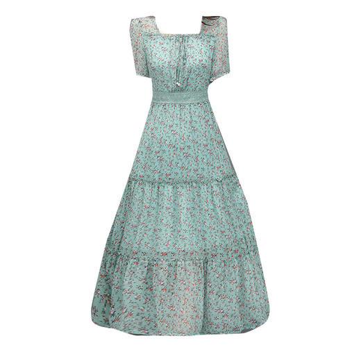 AYY-AM-LYFE62新品中长款显瘦仙女超仙森系短袖碎花连衣裙 商品图4