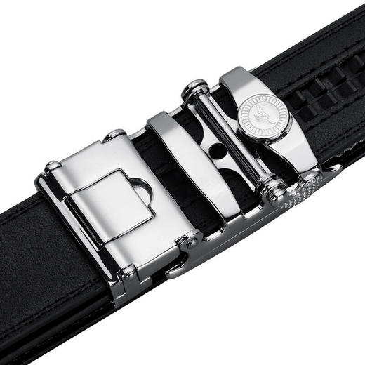 七匹狼男士皮带 商务潮流牛皮中青年腰带自动扣休闲裤带WA20001j黑色 商品图3