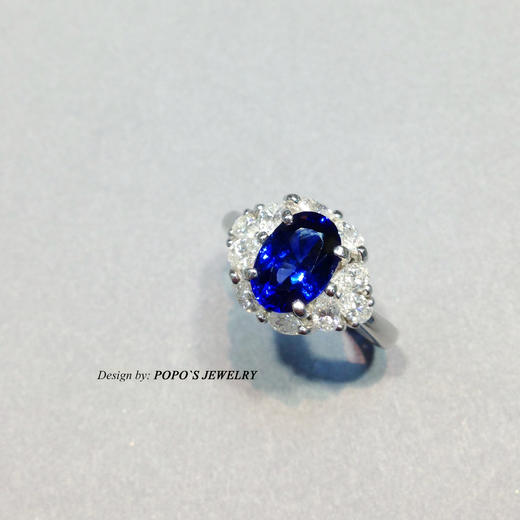 【每日特选】Pt900铂金皇家蓝蓝宝石钻石戒指 6-11- 商品图0