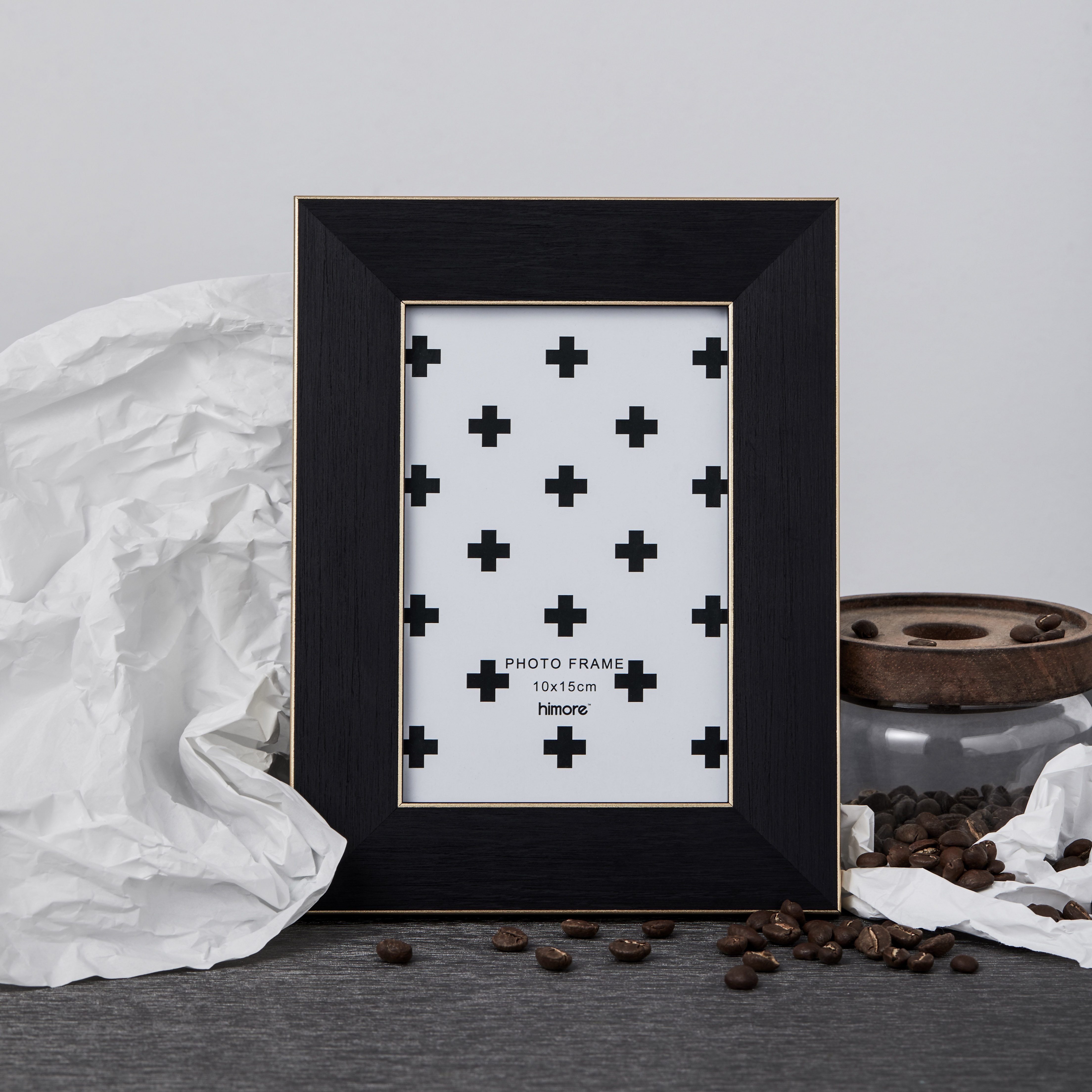 【门店同款】himore黑金木纹相框