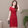 YWE-JLNH-A201 绣花中长款时尚修身气质优雅连衣裙 商品缩略图2