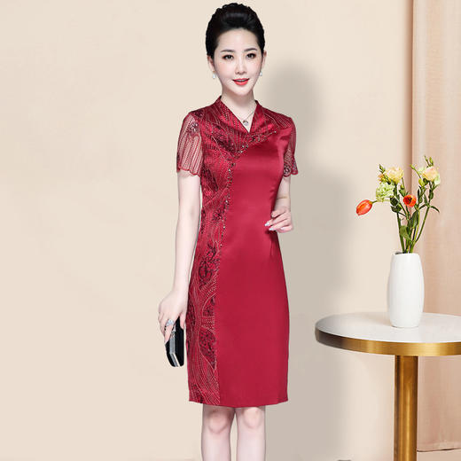 LC-1965新款夏季中年洋气高贵年轻婆婆礼服裙子 商品图1