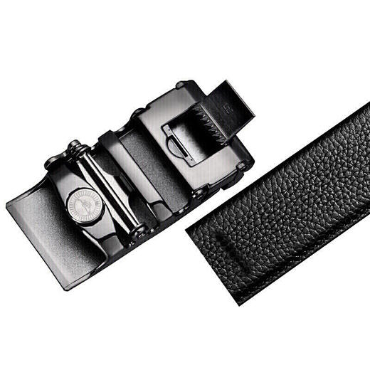 七匹狼 男士自动扣头层牛皮加宽版商务休闲裤腰带男7A513131000黑色 商品图3