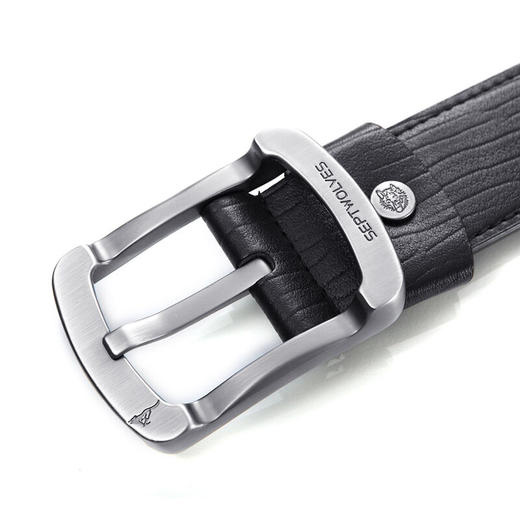 七匹狼男士皮带休闲针扣牛皮腰带韩版潮时尚百搭男裤带 黑色/咖色可选 商品图2