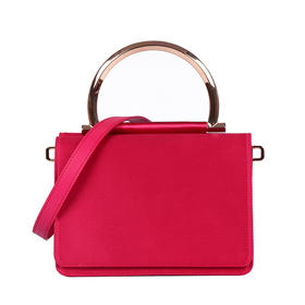 Salvatore Ferragamo/菲拉格慕女士MINA系列紫红色织物手拎肩背斜挎晚宴包 FG2925704377