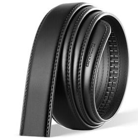 七匹狼皮带男牛皮不带头 带条无头皮带男自动扣腰带男士裤带身M77821A743-01黑色