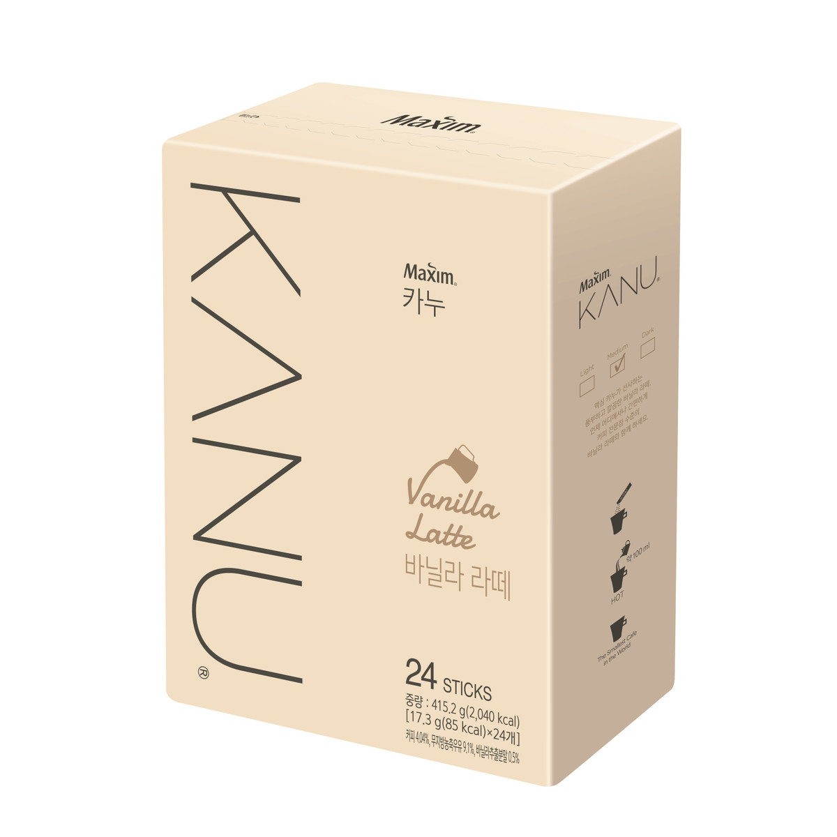 maxim kanu vanilla latte 香草拿铁17.3g*24枚 韩国进口JPY带授权招加盟代理
