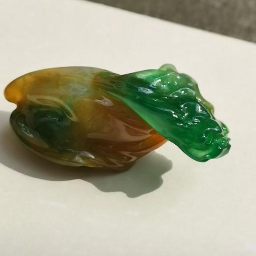 收藏级老坑黄加绿翡翠挂件 商品图4