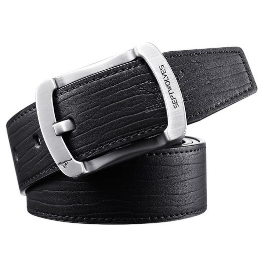 七匹狼男士皮带休闲针扣牛皮腰带韩版潮时尚百搭男裤带 黑色/咖色可选 商品图1