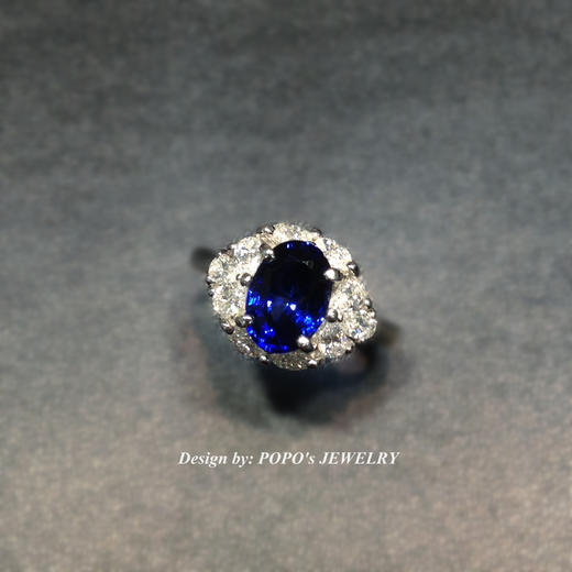 【每日特选】Pt900铂金皇家蓝蓝宝石钻石戒指 6-11- 商品图6