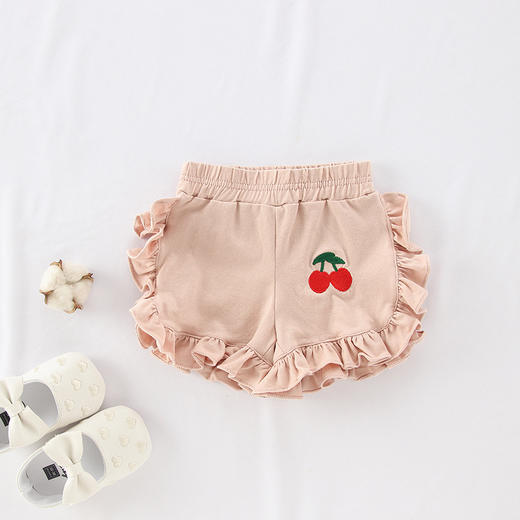 MR-90007新品樱桃儿童裤  宝宝潮流木耳花边女童短裤 商品图1