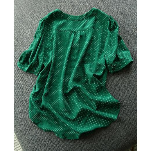 QCJZ-美到哭的森林绿波点上衣 要多迷人有多迷人 商品图2