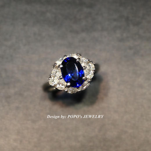 【每日特选】Pt900铂金皇家蓝蓝宝石钻石戒指 6-11- 商品图4