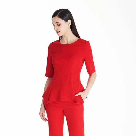 EITIE爱特爱女装春夏五分袖套头修身百搭显瘦上衣T恤5713405 商品图7