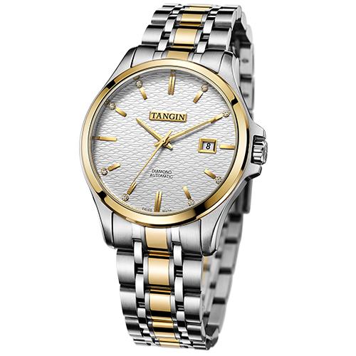 时计廊瑞士tangin天珺男表正品18k金全自动机械手表t3003