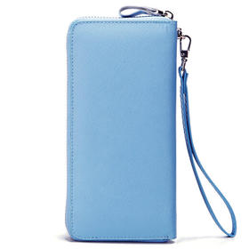 七匹狼SEPTWOLVES钱包 女士手包时尚牛皮长款手拿包多功能横款手抓包 魅力杏/时尚红/优雅蓝 三色可选