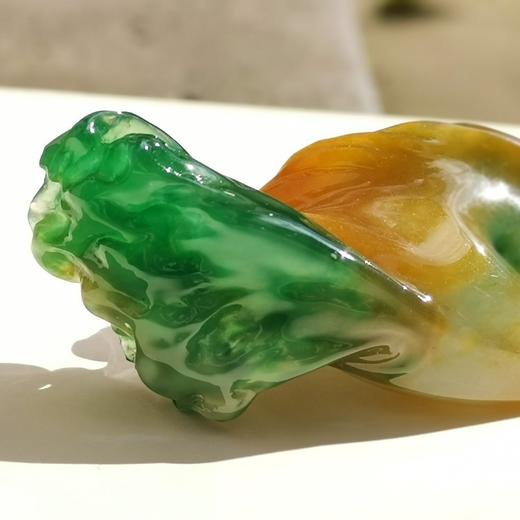 收藏级老坑黄加绿翡翠挂件 商品图2