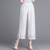 YMS-1909妈妈夏装阔腿裤 中老年松紧腰大码薄款九分裤 商品缩略图0