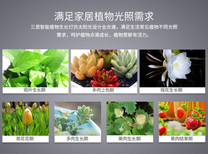 三思补光灯上色防徒led植物生长灯全光谱室内家用仿太阳光植物灯15w 三思补光灯上色防徒led植物生长灯全光谱室内家用仿太阳光植物灯15w