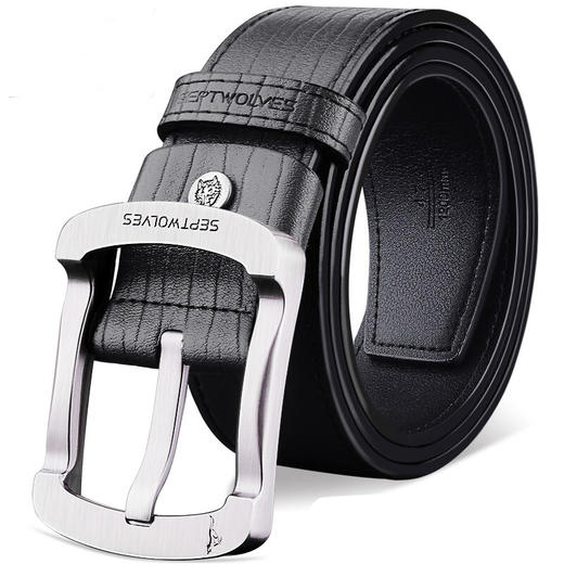 七匹狼男士皮带休闲针扣牛皮腰带韩版潮时尚百搭男裤带 黑色/咖色可选 商品图5