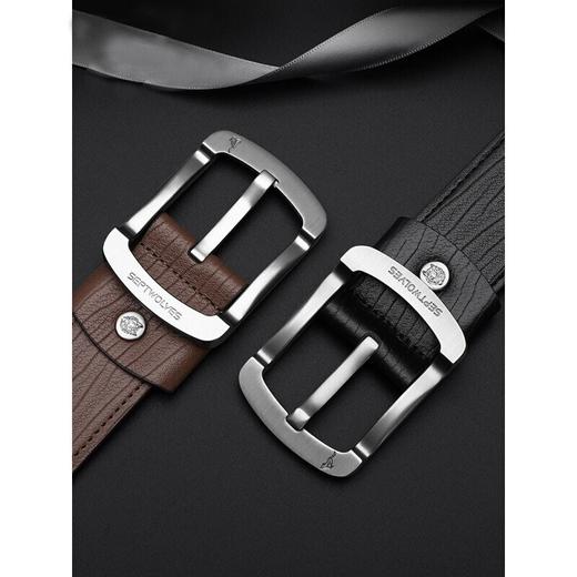 七匹狼男士皮带休闲针扣牛皮腰带韩版潮时尚百搭男裤带 黑色/咖色可选 商品图3