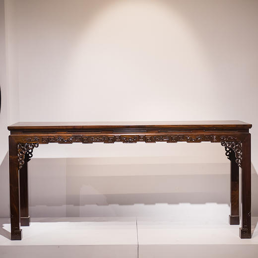 红木回纹灵芝条桌 - 明清家具研习社