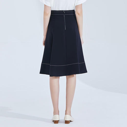 EITIE爱特爱女装新款高腰时尚腰带版型装饰半身裙A字裙5906604 商品图4