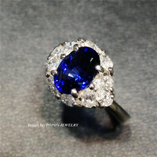 【每日特选】Pt900铂金皇家蓝蓝宝石钻石戒指 6-11- 商品图1