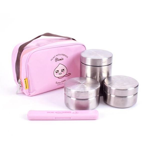 Kakao api stainless steel lunch box bag set 饭盒套餐JPY带授权招加盟代理