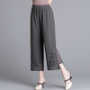 YMS-1909妈妈夏装阔腿裤 中老年松紧腰大码薄款九分裤 商品缩略图1