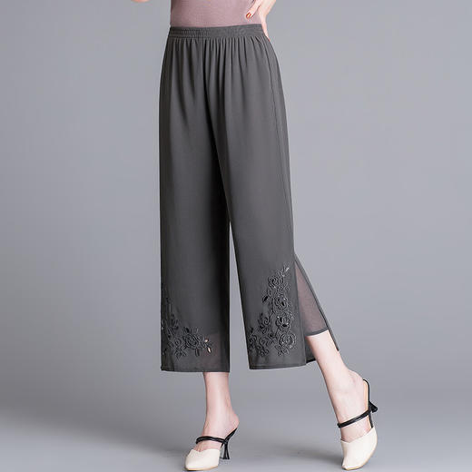 YMS-1909妈妈夏装阔腿裤 中老年松紧腰大码薄款九分裤 商品图1