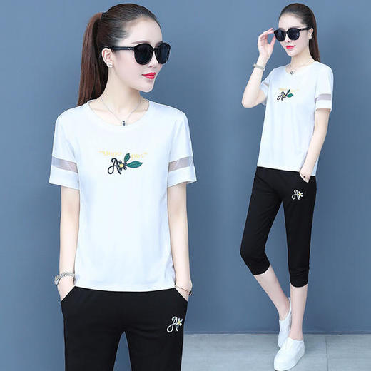 QYM-YGTK-8630时尚气质绣花休闲两件套 商品图2