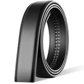 七匹狼 皮带男士无头皮带条自动扣腰带皮带身 男款无扣牛皮带身不带头M77821A744-01黑色