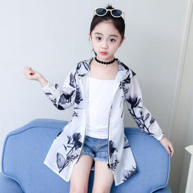 HGY-82100新款精品童装  儿童女大童防晒服外套夏季防晒衣中长款