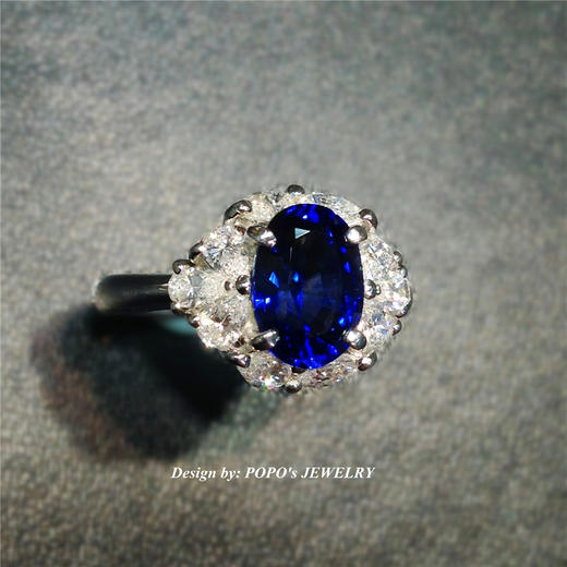 【每日特选】Pt900铂金皇家蓝蓝宝石钻石戒指 6-11- 商品图5