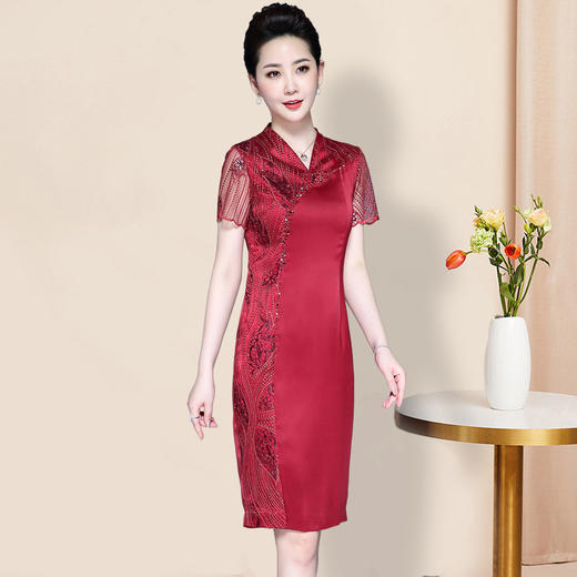 LC-1965新款夏季中年洋气高贵年轻婆婆礼服裙子 商品图2