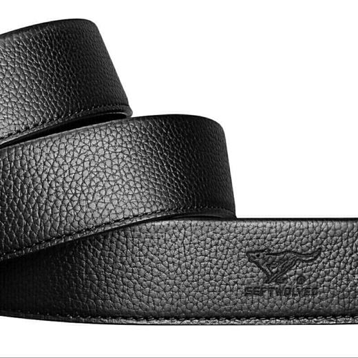 七匹狼 男士自动扣头层牛皮加宽版商务休闲裤腰带男7A513131000黑色 商品图4