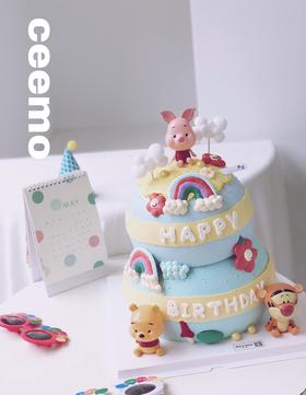 双层迪士尼 维尼熊跳跳虎小猪皮杰