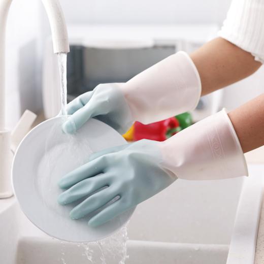 【手套】。家务洗碗手套女防水橡胶薄款清洁耐磨厨房刷碗家用洗衣服耐用型 商品图1