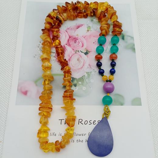 碎珀青金石项链 商品图0