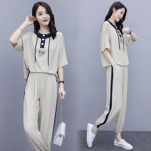 时尚新款，连帽七分裤两件套装女HR-ZMFS20617 商品图3