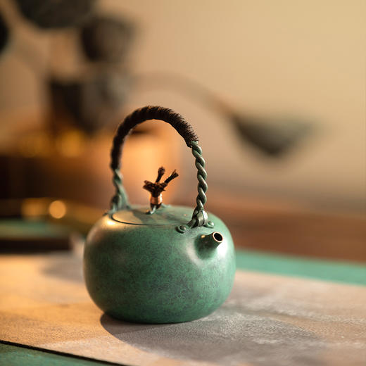 朱炳仁·铜·小苹果茶壶 | 造型优美，精致厚重，寓意美好 商品图1