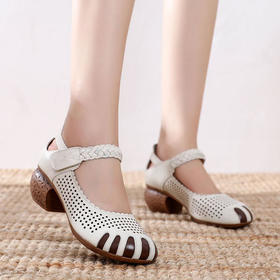 JFN-8898-7夏季新款民族风镂空真皮凉鞋