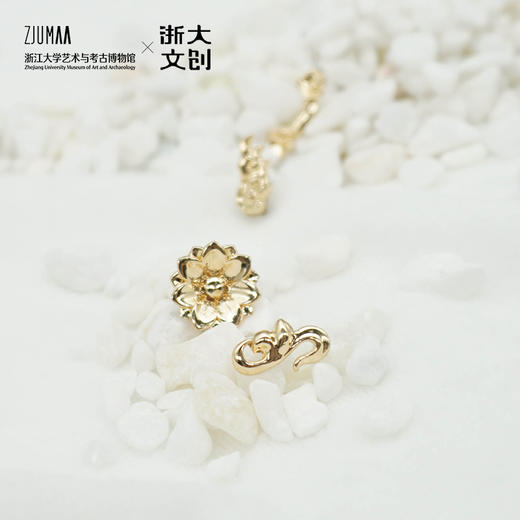 浙江大学 × 云冈石窟授权联名款云中永恒-忍冬和它的死党-耳钉 商品图3