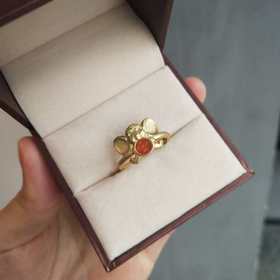 南红金钱鼠戒指