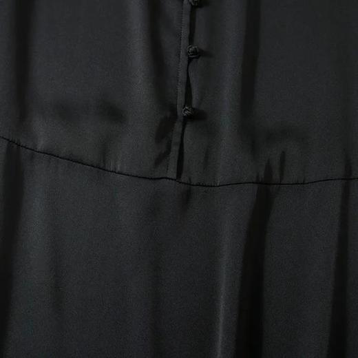 XY-MY13066新款宽松黑色百搭气质淑女纯色桑蚕丝连衣裙 商品图4